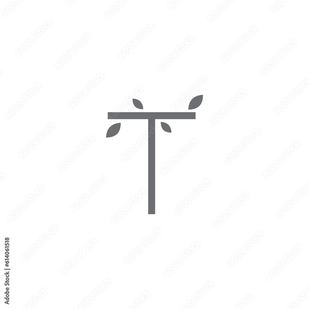 T LETTER LOGO WITH LEAF COMBINATION T LETTER LOGO WITH LEAF COMBINATION