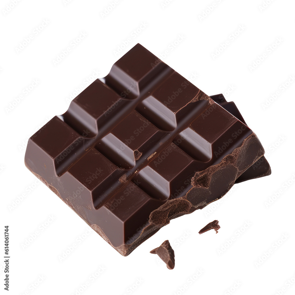 chocolate bar isolated on transparent background cutout