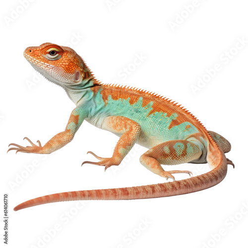 Canvastavla lizard isolated on transparent background cutout