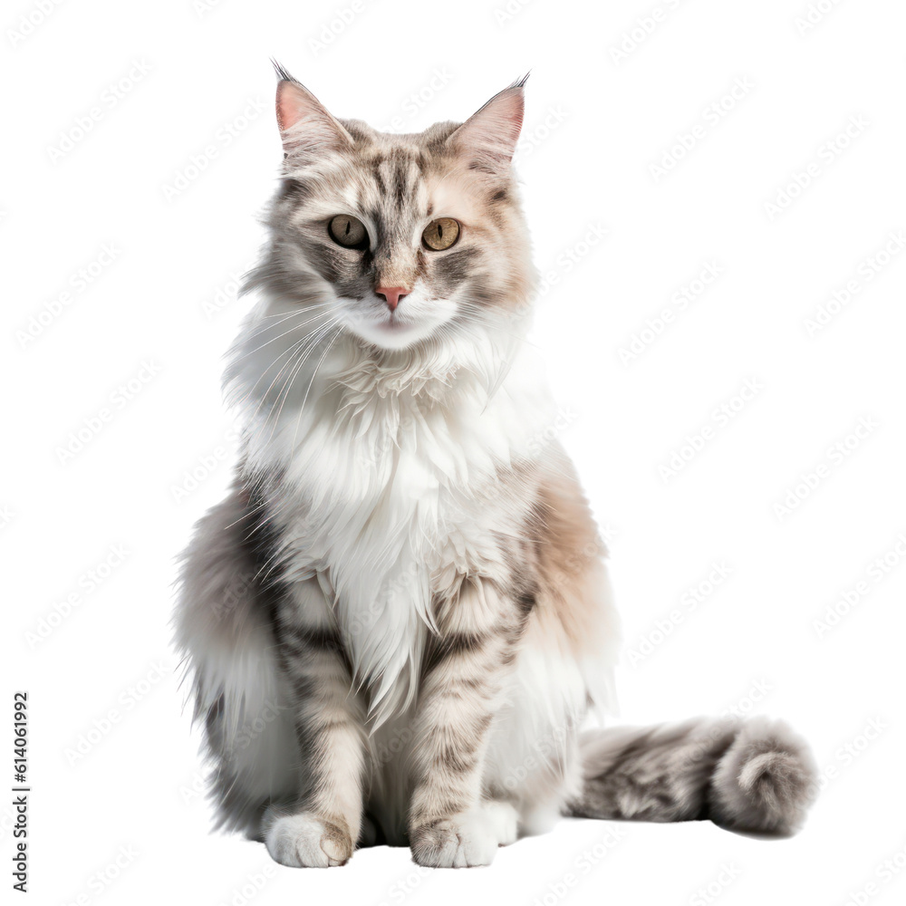 shorthair cat isolated on transparent background cutout