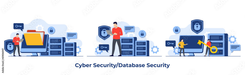 Database protection, Cyber security, Data Center, File management, cloud storage, Privacy data protection flat illustration for landing page, mobile app, flyer, template, web banner, infographic Database protection, Cyber security, Data Center, File management, cloud storage, Privacy data protection flat illustration for landing page, mobile app, flyer, template, web banner, infographic
