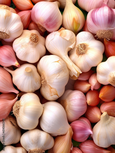 Fresh garlic, healthy and organic concept