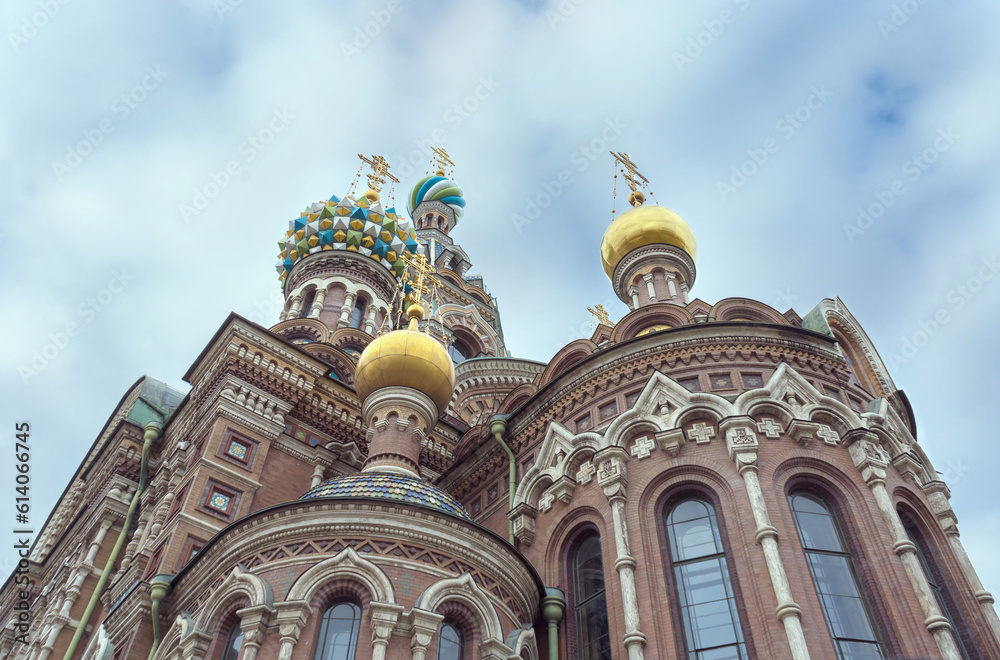 The Church of the Savior on Spilled Blood view from below