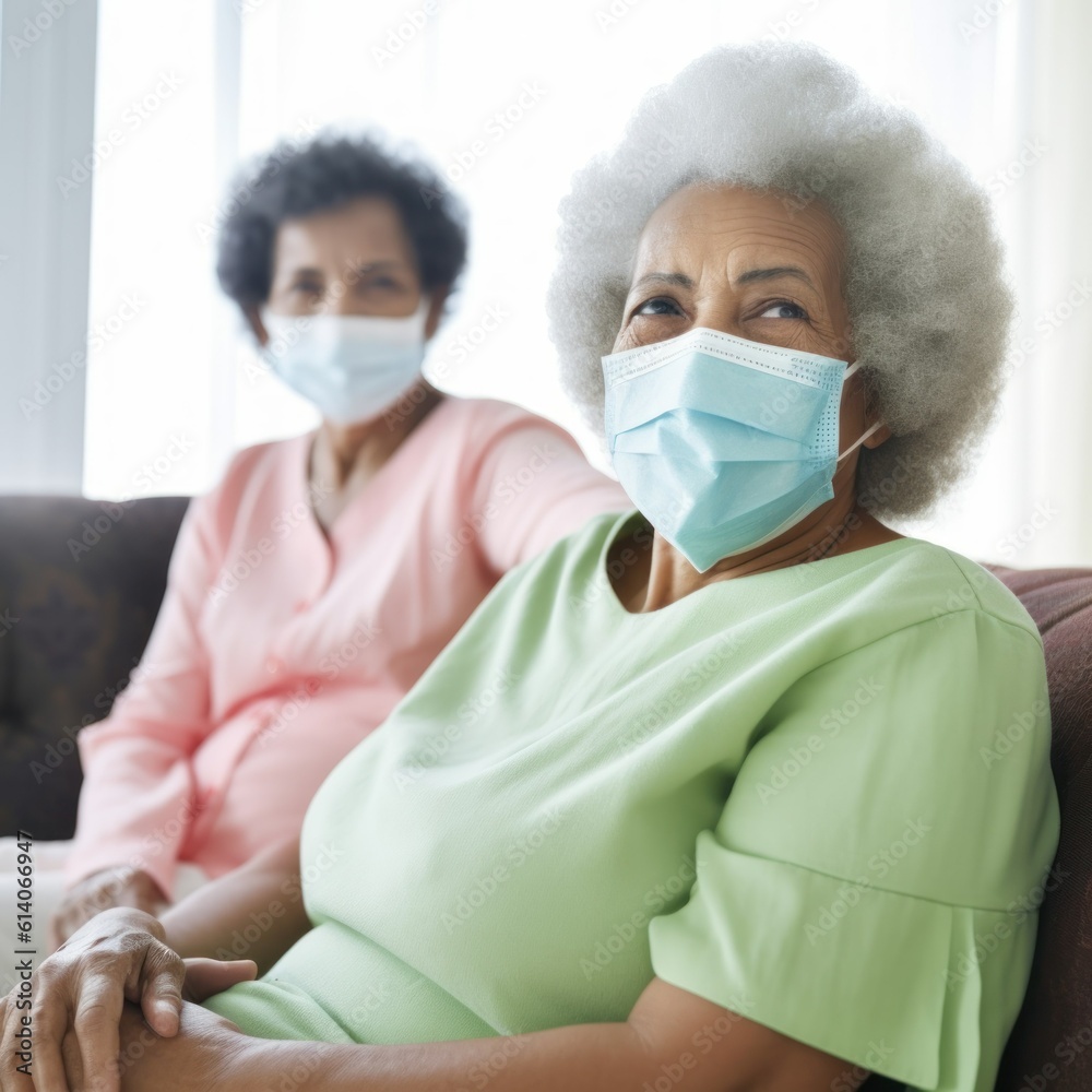 Geriatric care. Nurse during the home visit to elder patient Geriatric care. Nurse during the home visit to elder patient