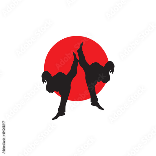 Kungfu symbol icon,logo illustration vector template.