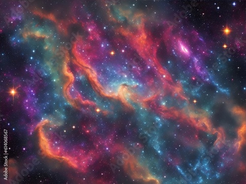 Colorful space galaxy cloud nebula. cosmos. science astronomy. background wallpaper. Generative AI