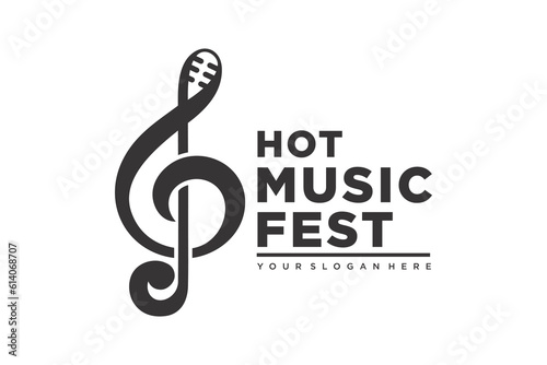 music logo .tone with microphone logo inspiration. vector illustration.