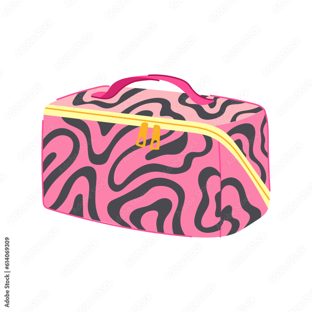 Fototapeta premium bag cosmetic pouch cartoon. makeup beauty, case travel bag cosmetic pouch sign. isolated symbol vector illustration