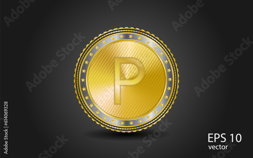 Emblem Letter P Weaving Circle Monogram Graceful Template