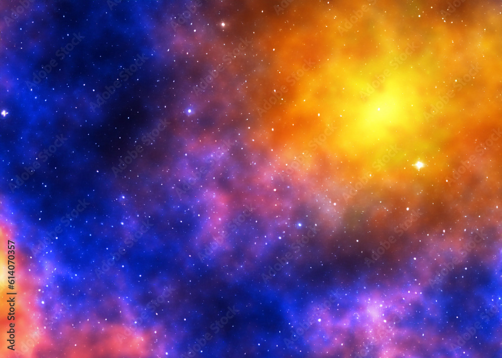 Fototapeta premium Colorful space galaxy cloud nebula. Starry night cosmos. Universe science astronomy. Supernova background wallpaper created with generative ai technology