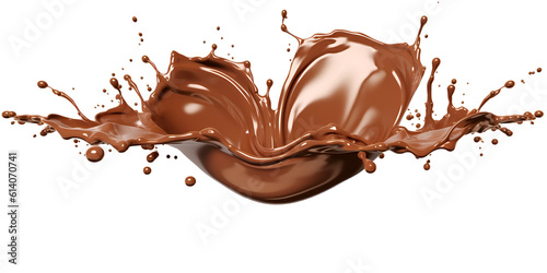 chocolate splash isolated on white background