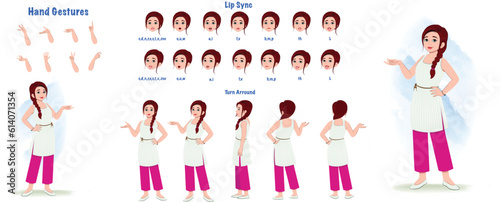  Character Model Sheet for Animation- Including Lips Sync, Hand Gestures, and Turn around Sheets