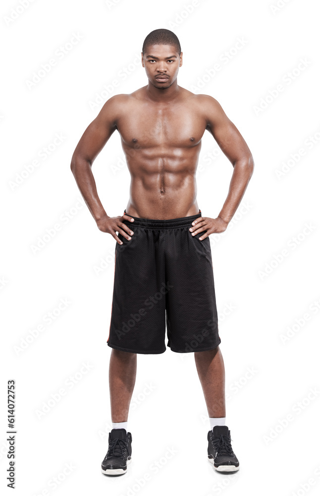 Black man, serious fitness and portrait with workout, motivation and focus for exercise. African male person, body training and strong muscle isolated on a transparent, png background with abs Black man, serious fitness and portrait with workout, motivation and focus for exercise. African male person, body training and strong muscle isolated on a transparent, png background with abs