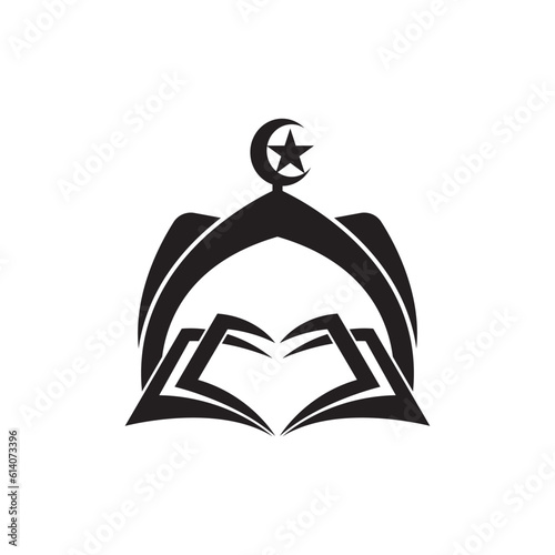 Islamic book icon logo symbol,illustration design template.