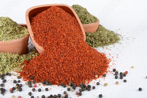 Chilli Powder, Thyme, Oregano, Kekik, Pul biber photo