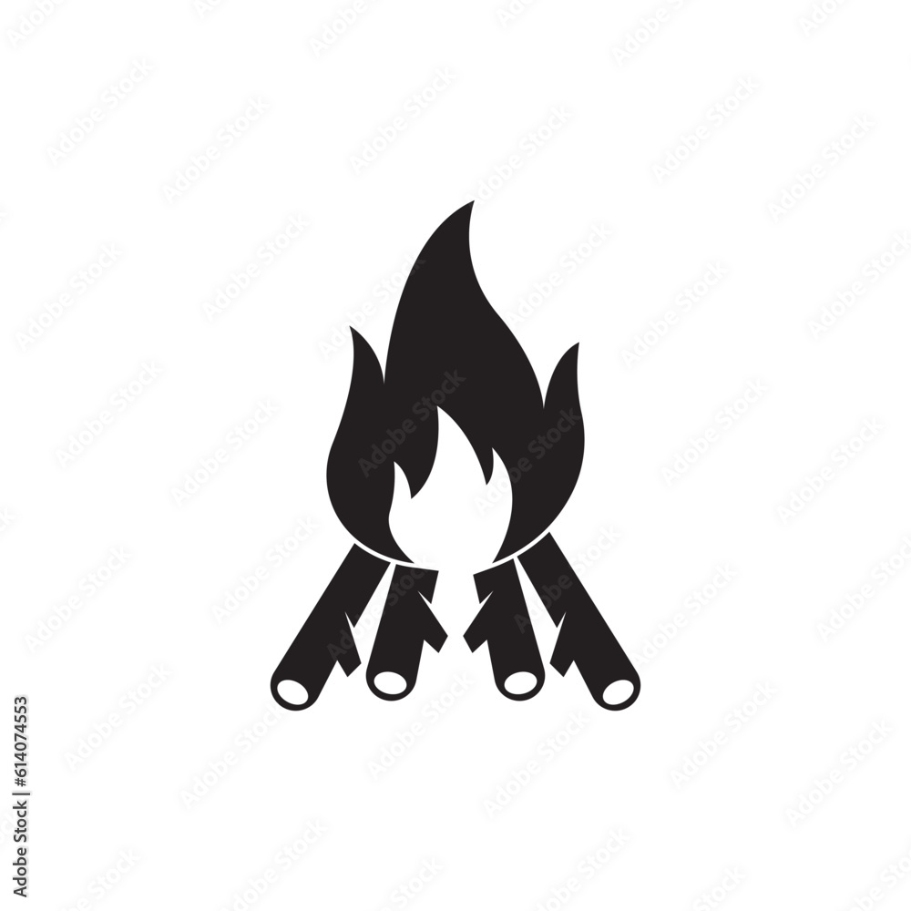 Bonfire icon logo vector,illustration design template. Bonfire icon logo vector,illustration design template.