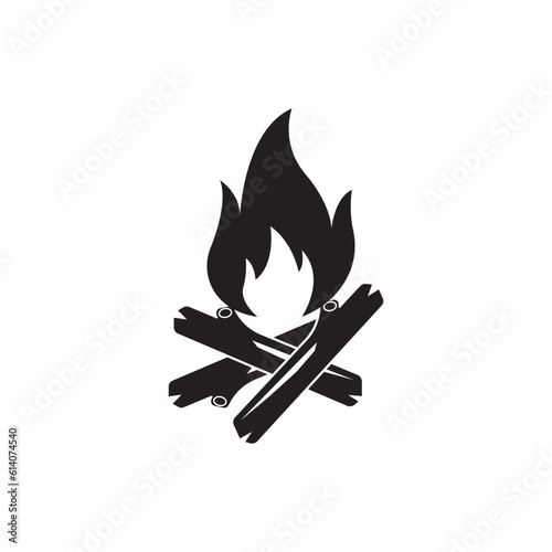 Bonfire icon logo vector,illustration design template.