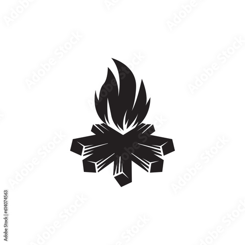 Bonfire icon logo vector,illustration design template.