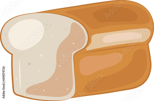 White Bread Loaf Toast Illustration Graphic Element Art Card
