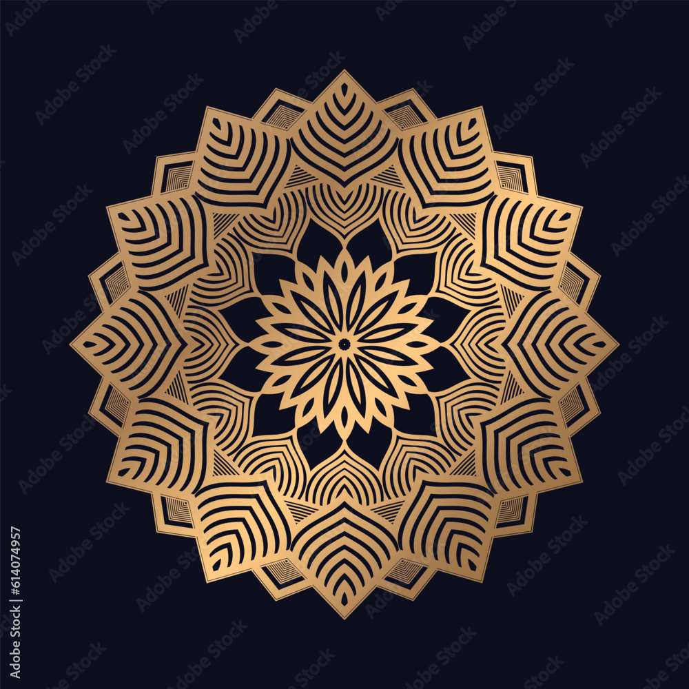 Beautiful Islamic pattern golden color mandala design vector template