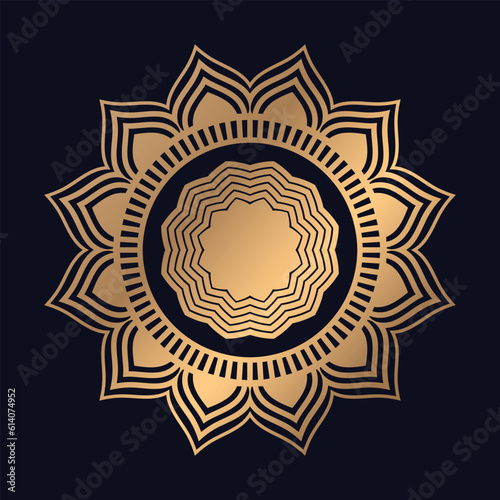 Beautiful Islamic pattern golden color mandala design vector template