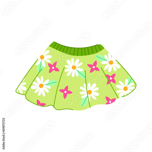wear skirt baby cartoon. girl fashion, cute clothing wear skirt baby sign. isolated symbol vector illustration