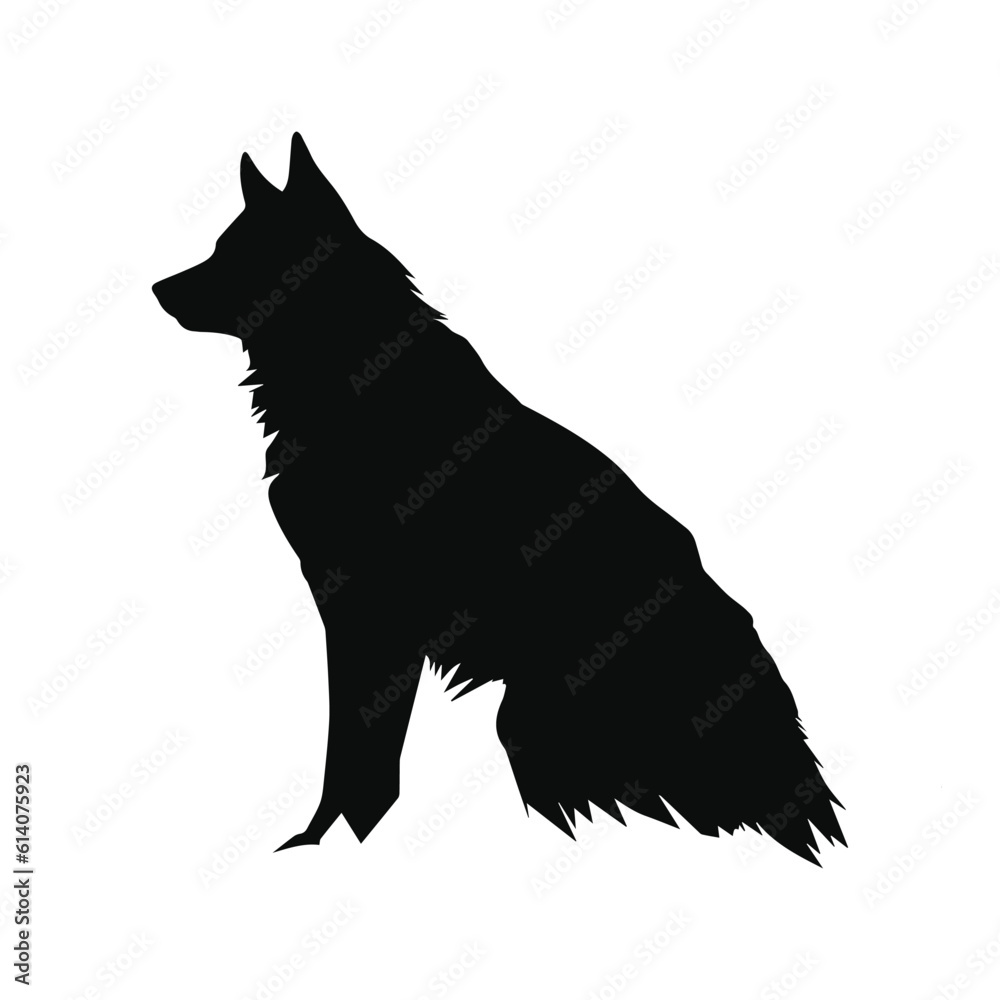 Wolf black silhouette with vector illustration Wolf black silhouette with vector illustration