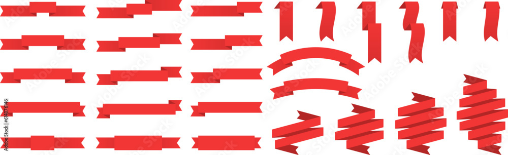 Set of vector ribbons. Ribbons png. Red ribbons. Design element. Set of vector ribbons. Ribbons png. Red ribbons. Design element.