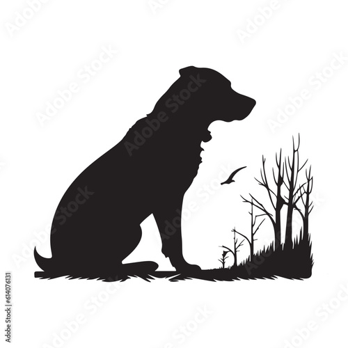 Wolf black silhouette with vector illustration