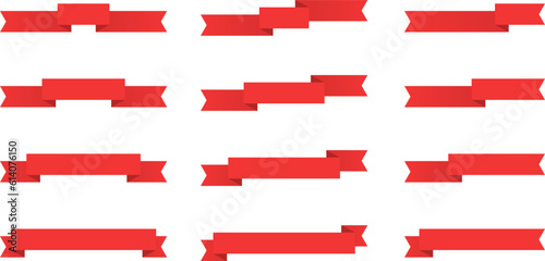 Set of vector ribbons. Ribbons png. Red ribbons. Design element.