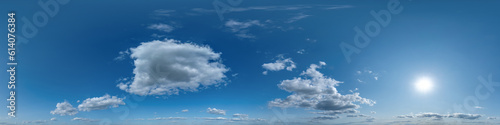 Canvas Print seamless cloudy blue sky hdri 360 panorama view with zenith and clouds for use i