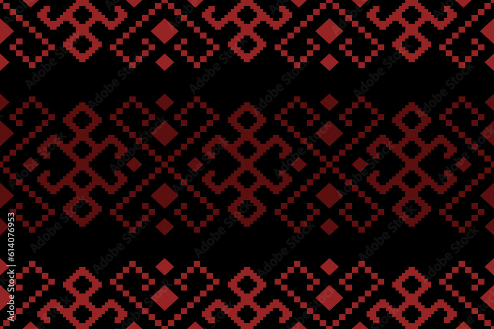 Red traditional ethnic pattern paisley flower Ikat background abstract Aztec African Indonesian Indian seamless pattern for fabric print cloth dress carpet curtains and sarong Red traditional ethnic pattern paisley flower Ikat background abstract Aztec African Indonesian Indian seamless pattern for fabric print cloth dress carpet curtains and sarong