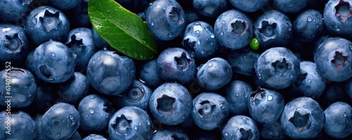 Fresh Blueberries on Background. Close-Up of Healthy and Organic Blueberry Fruit