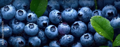 Fresh Blueberries on Background. Close-Up of Healthy and Organic Blueberry Fruit