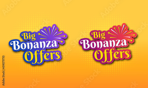 Big Bonanza Offers Logo Unit, Smart Phones, Gadgets, Retail, Electronics Etc. Festival Sale Logo Design Vector  photo