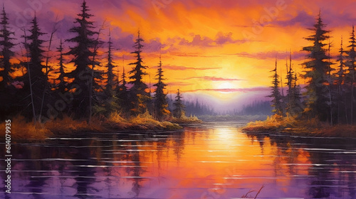"Prepare to be mesmerized by this breathtaking sunset, painting the sky in hues of fiery gold and vibrant purple. Nature's masterpiece at its finest!" Generative AI