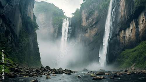 Prepare to be awestruck by the raw power of nature as a colossal waterfall cascades down into a misty abyss. The sound of roaring water, the cool mist on your skin, and the sheer m Generative AI