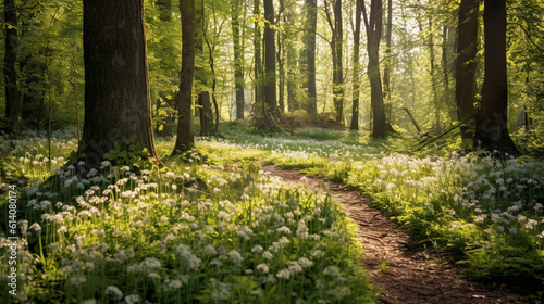  Step into a fairytale as you explore this enchanting woodland  where sunbeams pierce through the dense foliage  creating a magical ambiance. Feel the whispers of nature guiding yo Generative AI