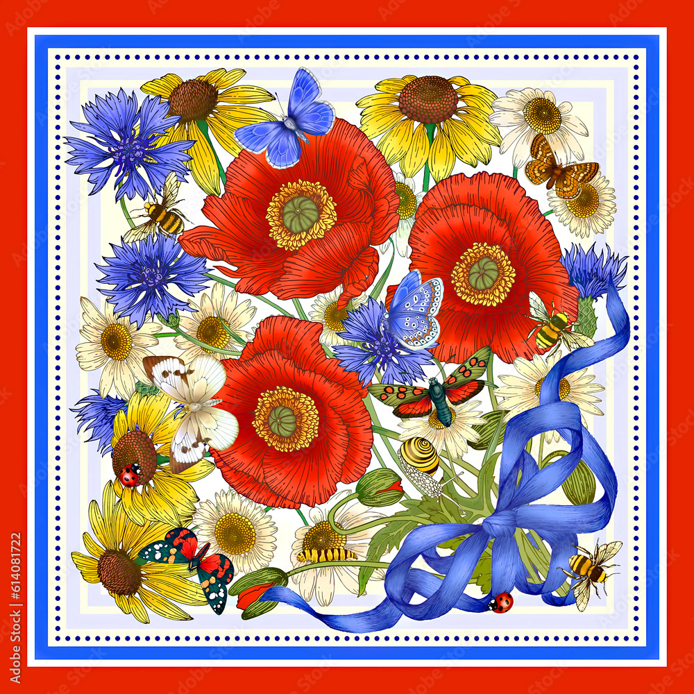 scarf design textile pattern illustration