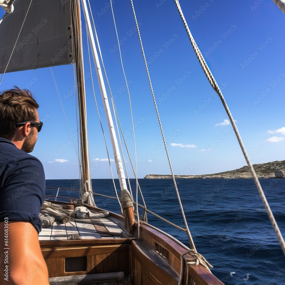 Sailing on a fine summer day, generative ai Sailing on a fine summer day, generative ai