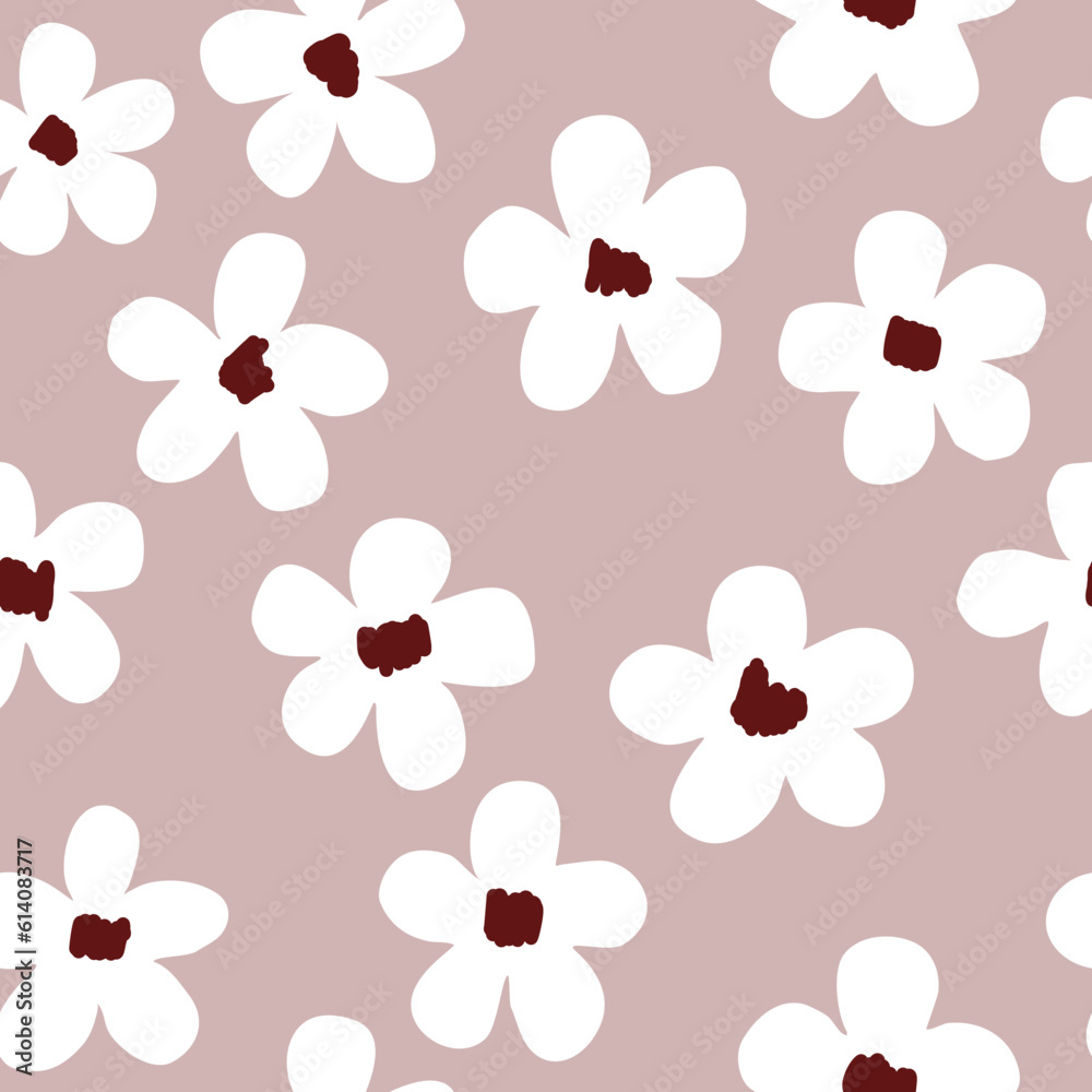 Seamless flower pattern on pink background. Seamless flower pattern on pink background.