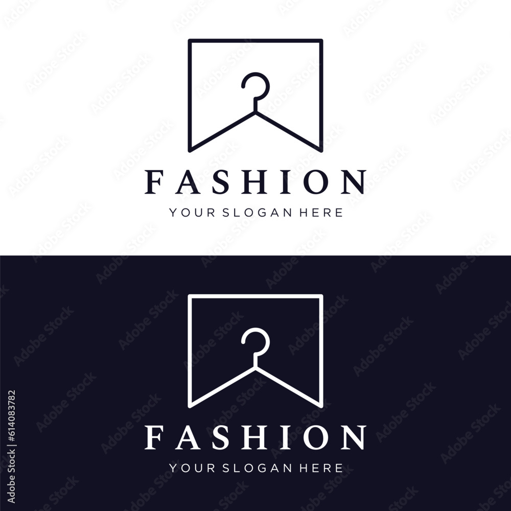 Simple coat hanger logo template design with creative idea.Logo for business, boutique, fashion, beauty. Simple coat hanger logo template design with creative idea.Logo for business, boutique, fashion, beauty.