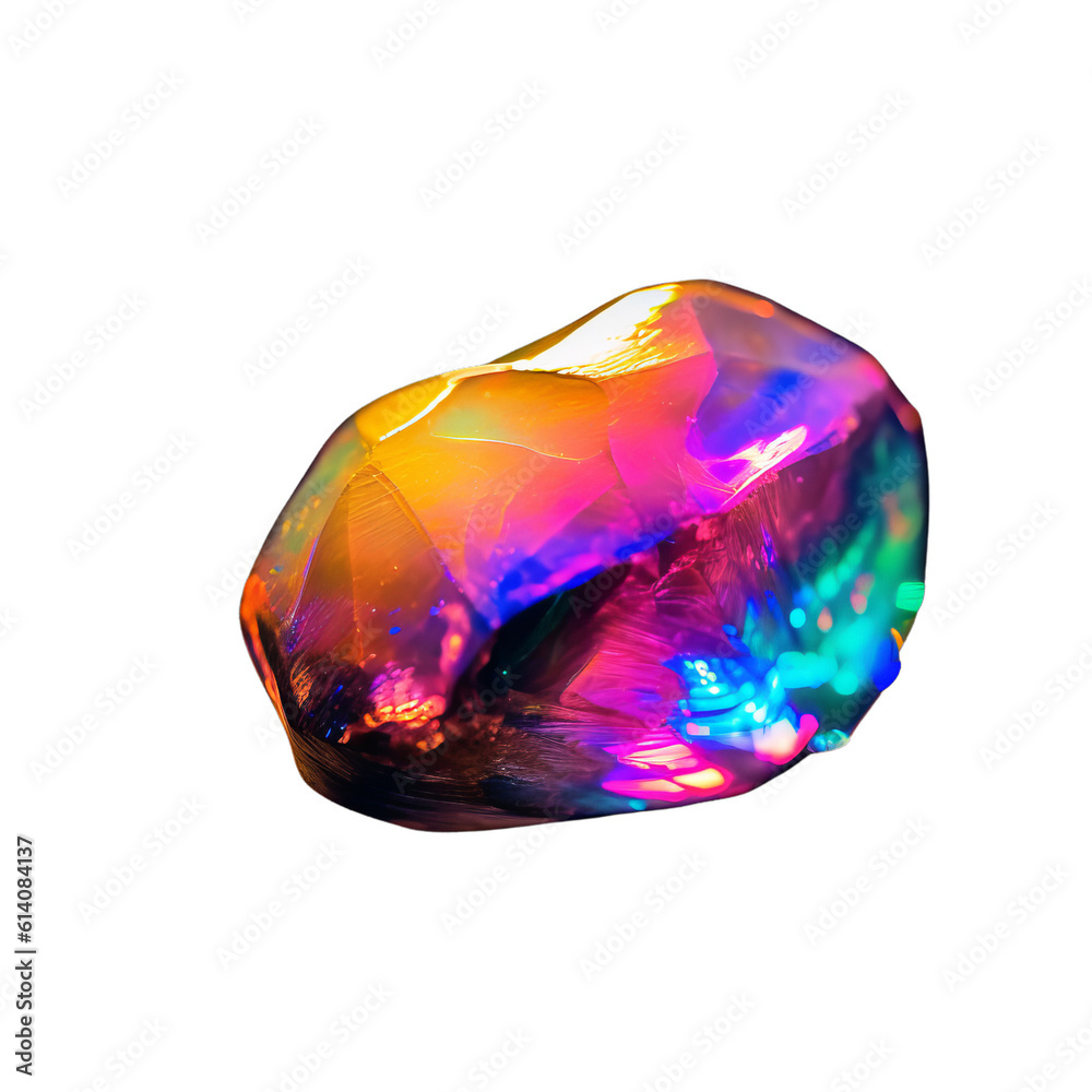 Rainbow Crystal Opal - Colorful Minimalism - Transparent background- made with Generative AI Rainbow Crystal Opal - Colorful Minimalism - Transparent background- made with Generative AI
