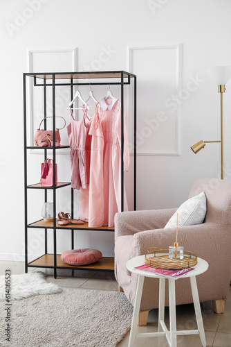 Interior of light room with...