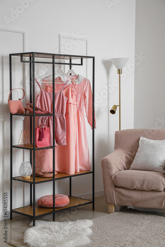 Interior of light room with...