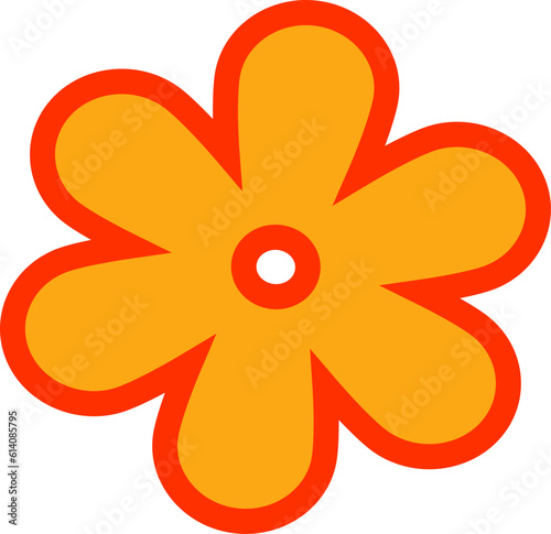 vector flower element retro vintage psychedelic groovy hippie funky style. 70s era