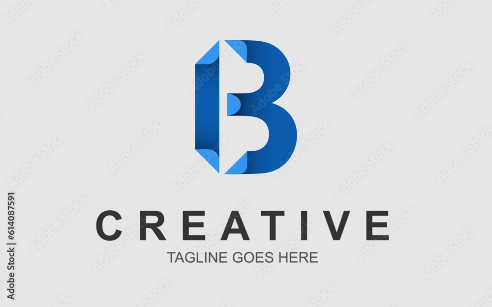 modern color font letter B logo design