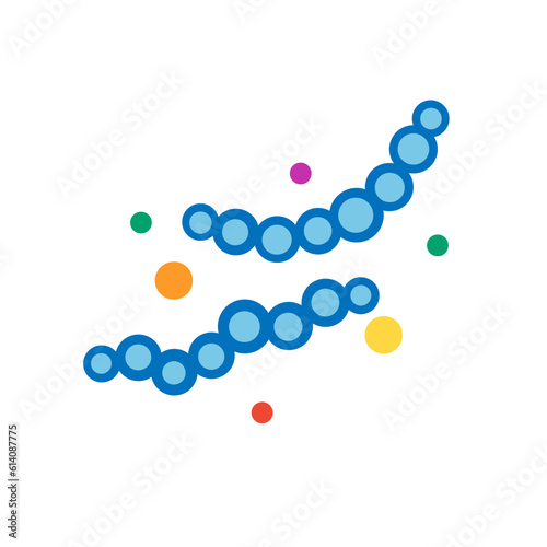 Bacteria and virus icon. Disease-causing bacteria, viruse and microbe. Color germ, bacterium vector illustration. Coronavirus and bacterium, pathogen hepatovirus and zika