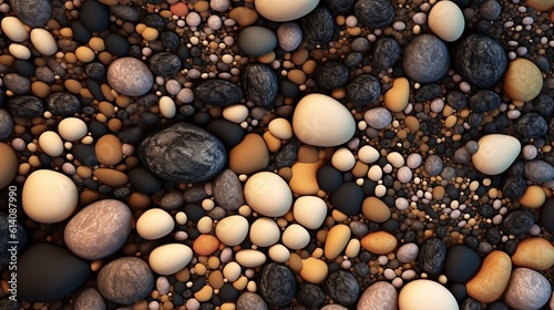Abstract nature background with large pebble stones. Generative AI. Illustration for cover, card, postcard, banner, poster, brochure or presentation.