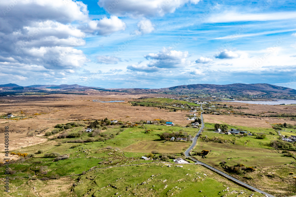 Aerial view of the Sandfield area between Ardara and Portnoo in Donegal - Ireland.